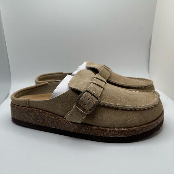 CUSHIONAIRE Women's Genuine Leather Cork Footbed Clog with +Comfort 7.5 WIDE SAN - Picture 1 of 7